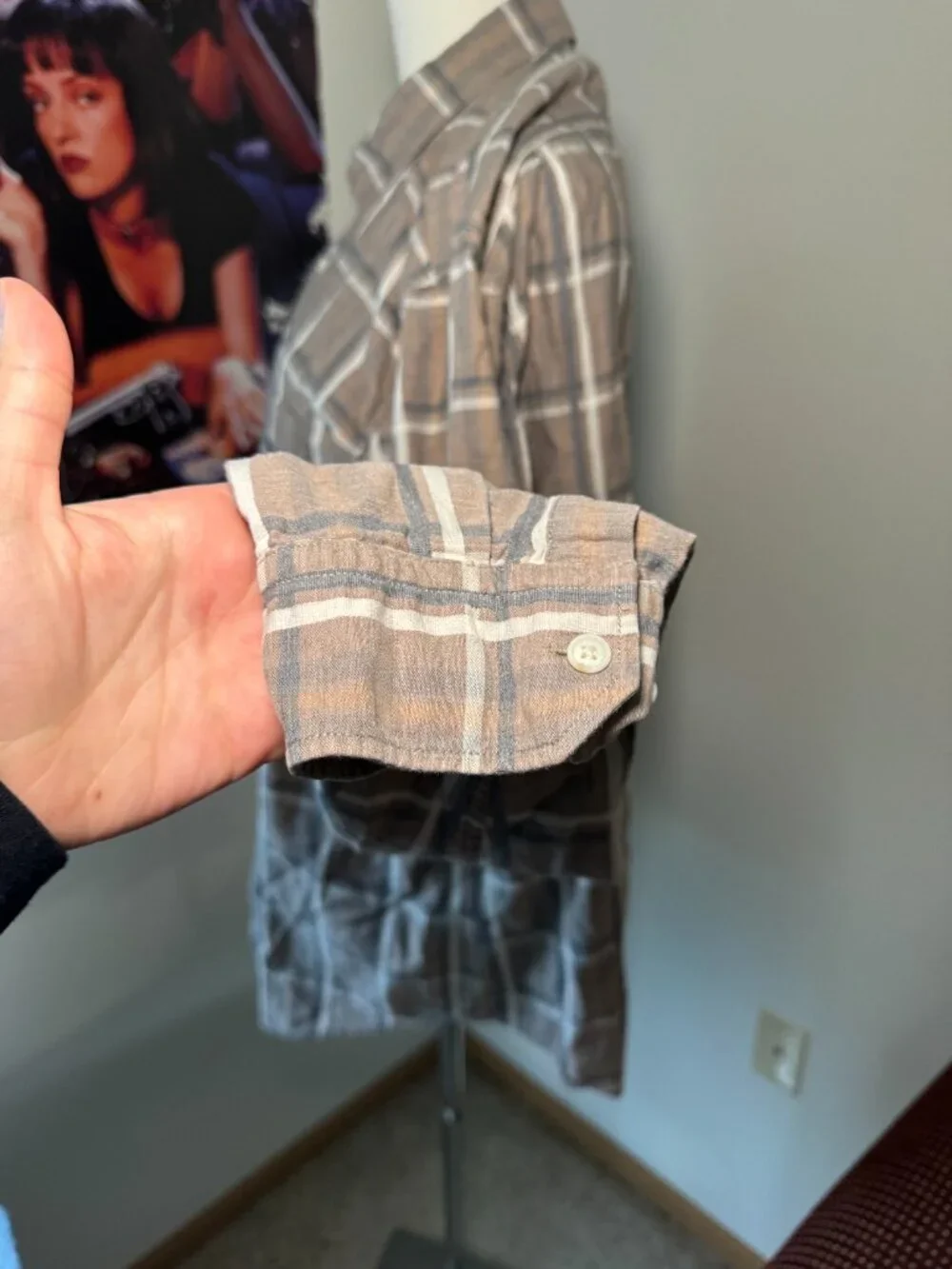 Banana Republic Luxe Flannel Camden Fit Brown Long Sleeve Button Down Shirt